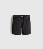 Black denim shorts